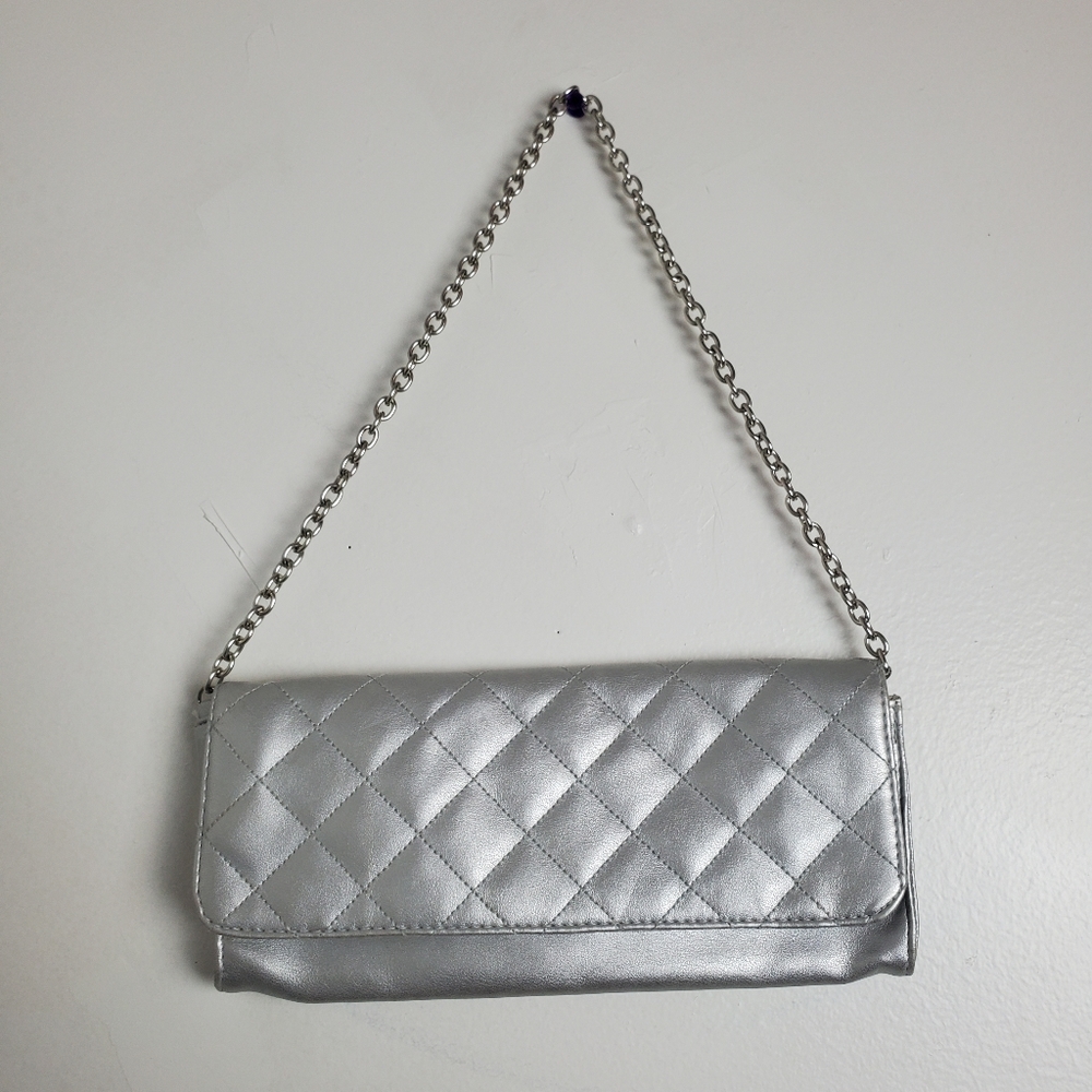 Celine Dion Sensational Silver Cushioned Bag